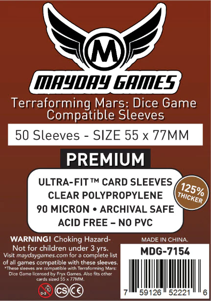 55x77mm Mayday Terraforming Mars Dice Game Compatible Game Sleeves (Standard/Premium)