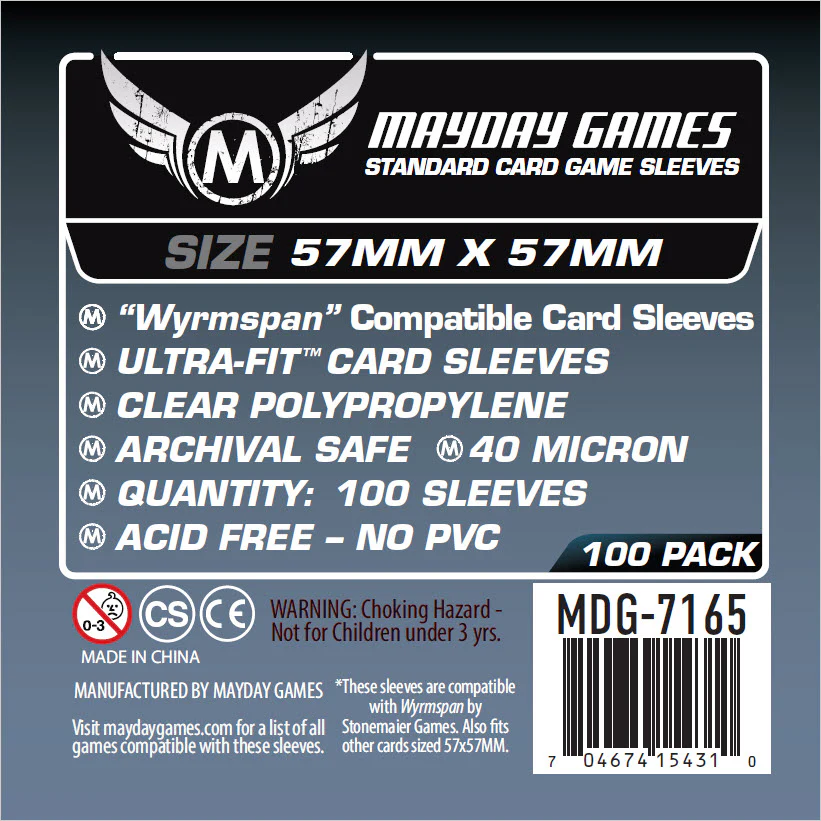 57x57mm Mayday Wyrmspan Compatible Game Sleeves (Standard/Premium)