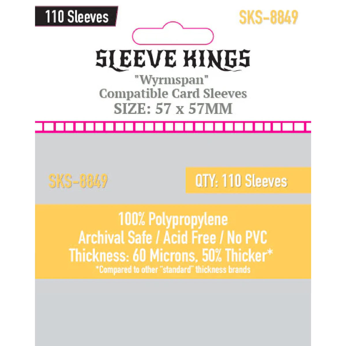57x57mm Sleeve Kings Wyrmspan Compatible Sleeves