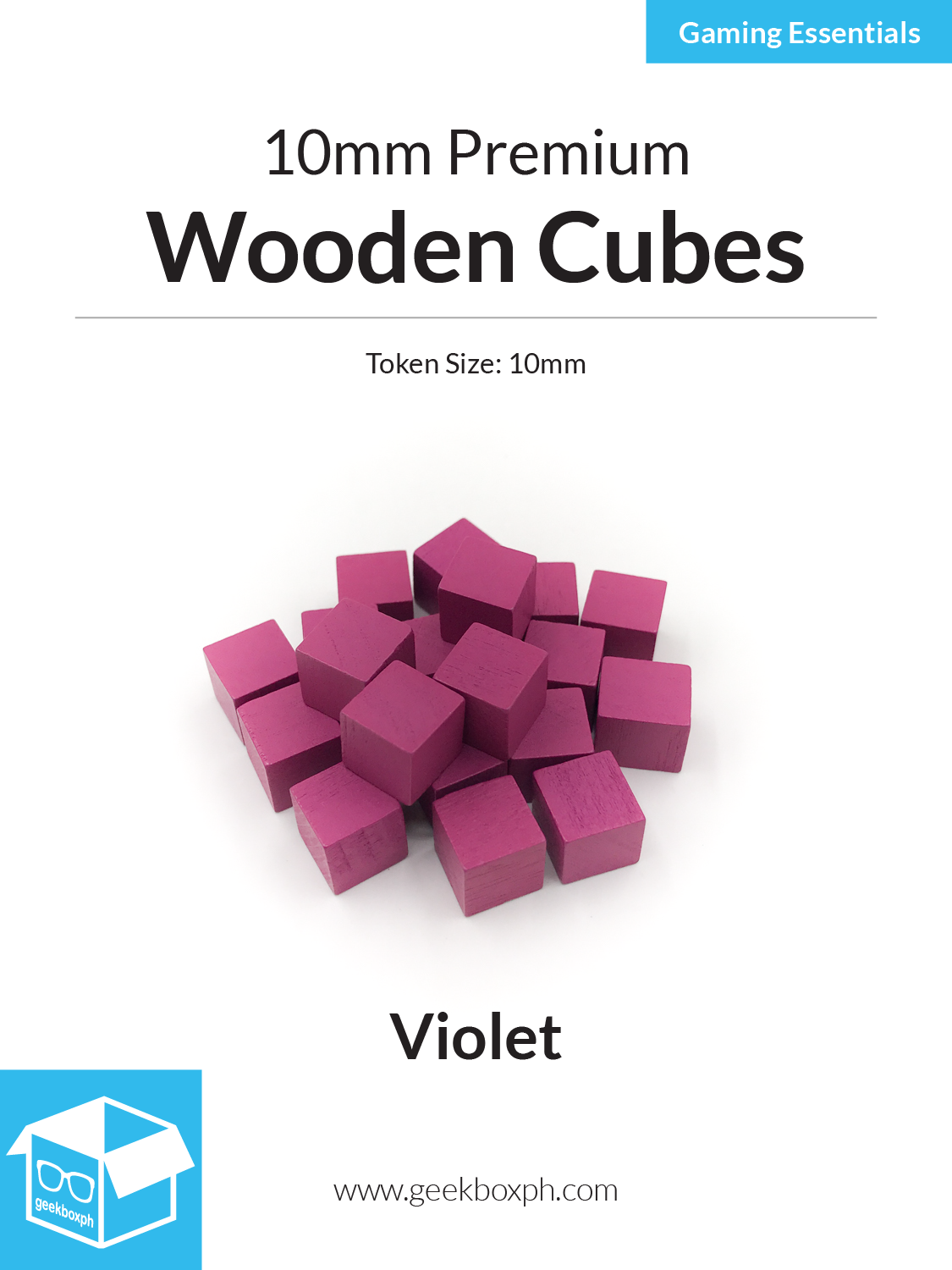 10mm Wooden Cubes (Pack of 20)