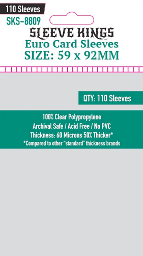 59x92mm Sleeve Kings Euro Card Sleeves (Standard/Premium)