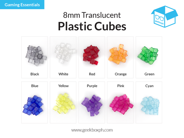8mm Plastic Cubes (Pack of 20)