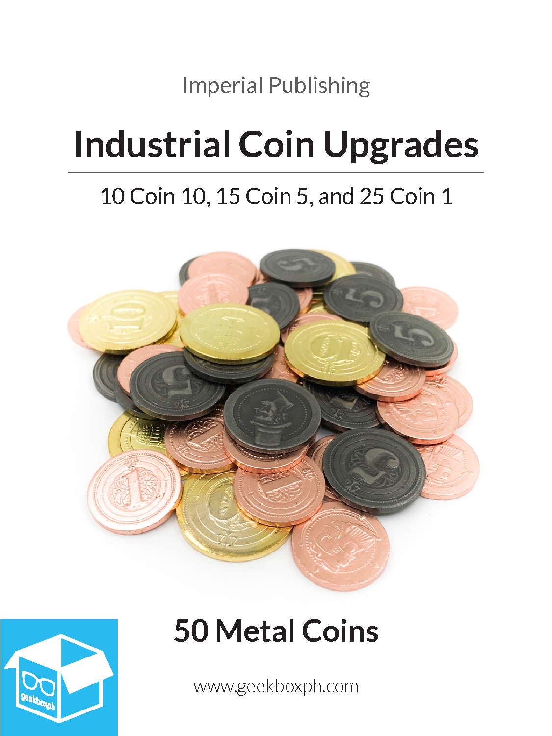 Industrial Metal Coins Board Game Upgrade Set (50) or Add-ons (30)