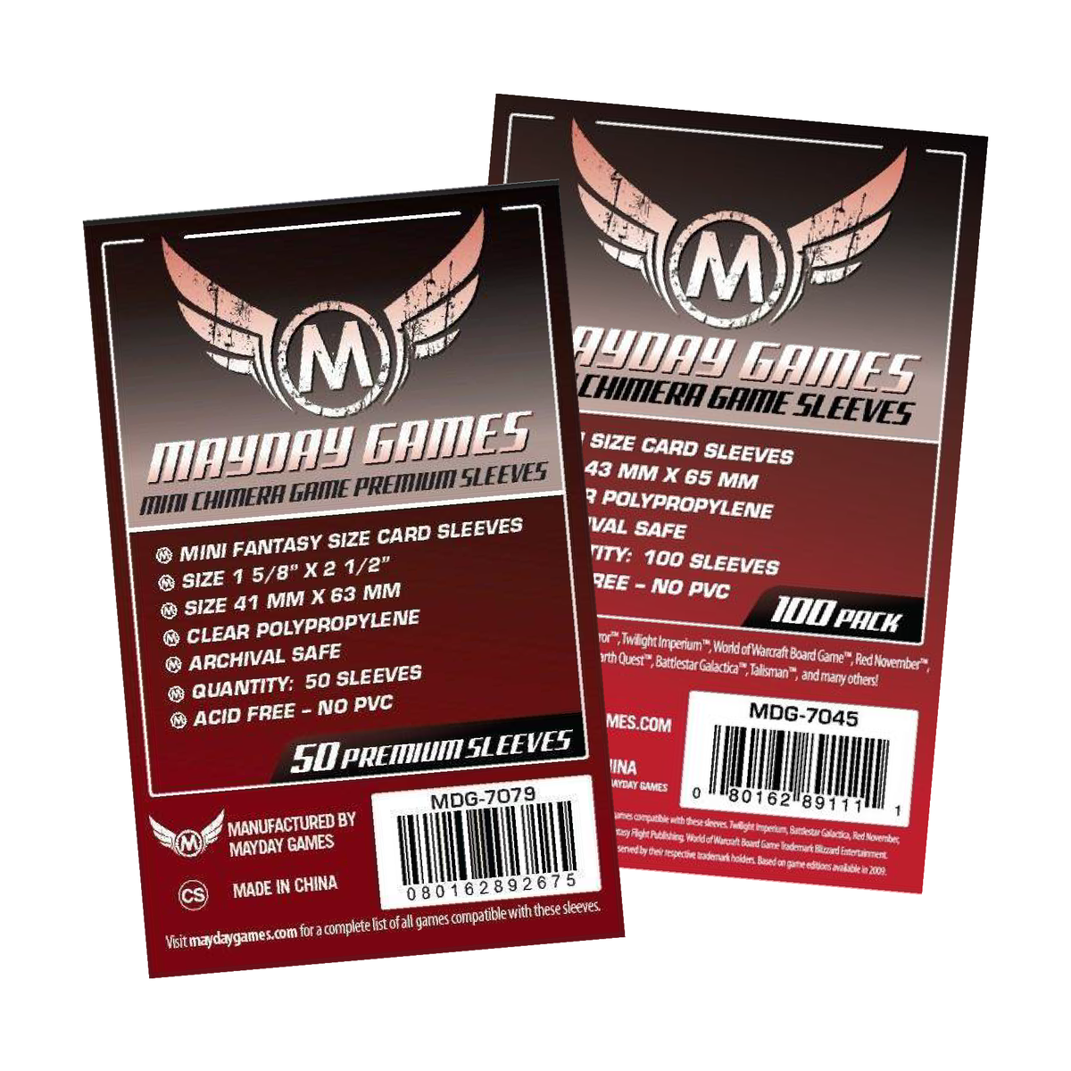 43x65mm Mayday Mini Chimera Game Sleeves (Standard/Premium)