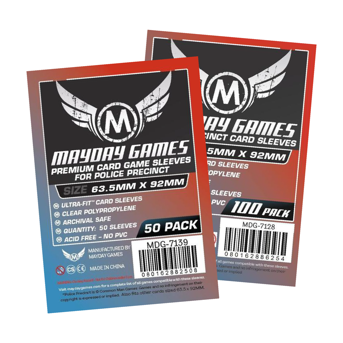63.5x92mm Mayday Police Precinct Game Sleeves (Standard/Premium)