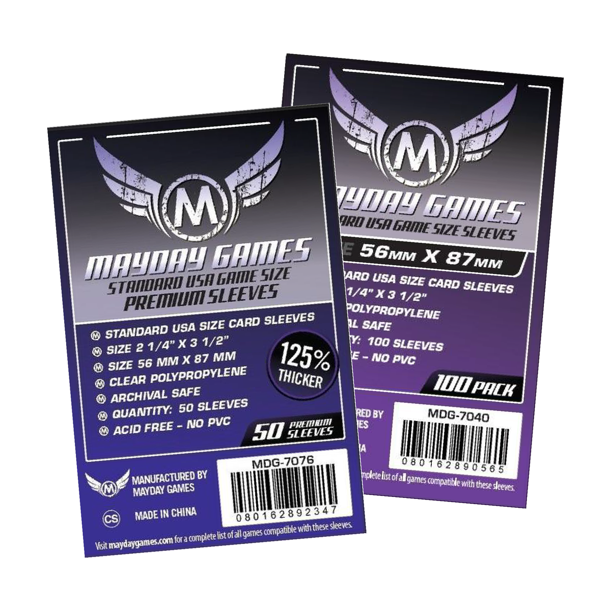 56x87mm Mayday Standard USA Game Sleeves (Standard/Premium)