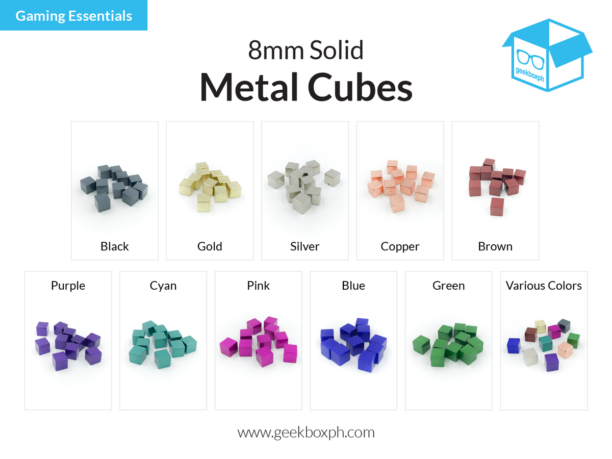 8mm Metal Cubes (Pack of 10)