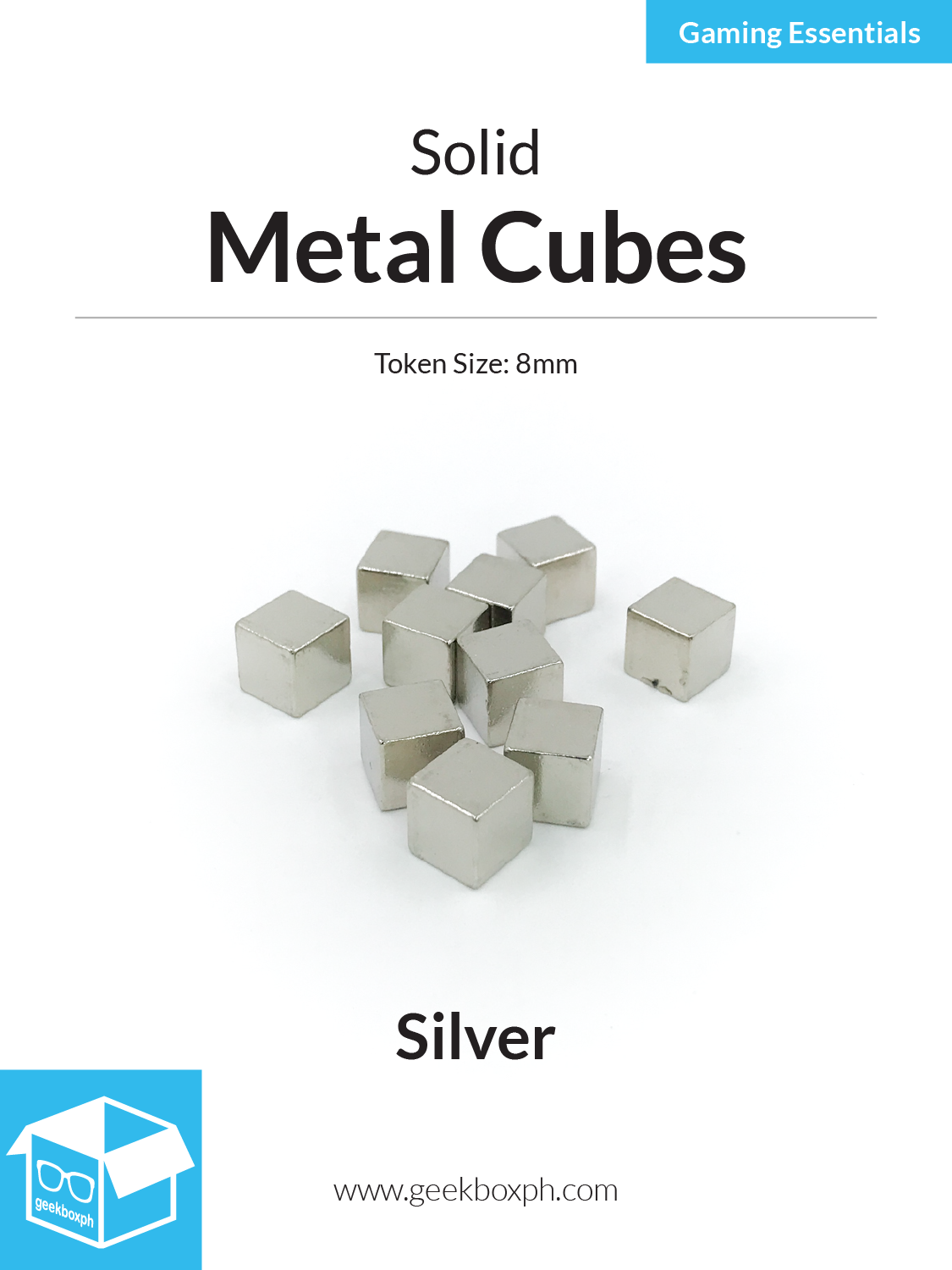 8mm Metal Cubes (Pack of 10)