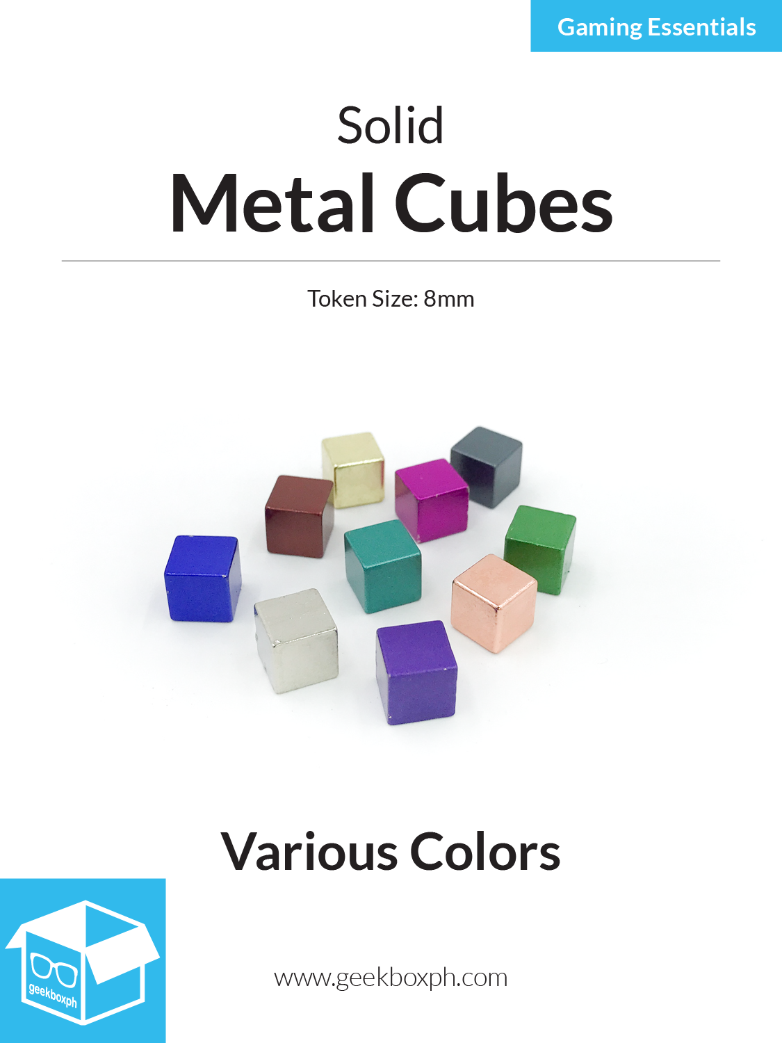 8mm Metal Cubes (Pack of 10)