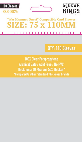 75x110mm Sleeve Kings Warhammer Quest Sleeves