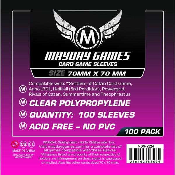 70x70mm Mayday Small Square Game Sleeves (Standard/Premium)