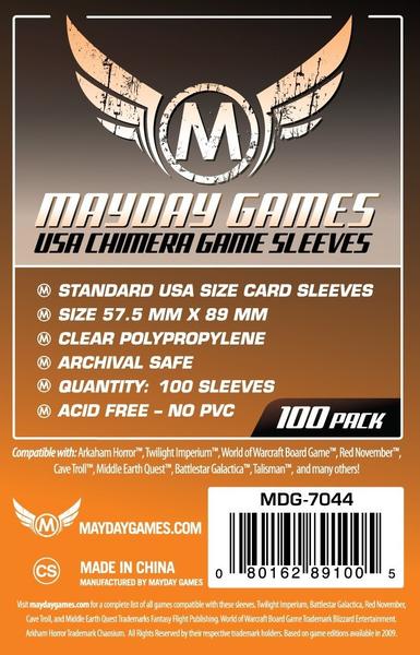 57.5x89mm Mayday USA Chimera Game Sleeves (Standard/Premium)