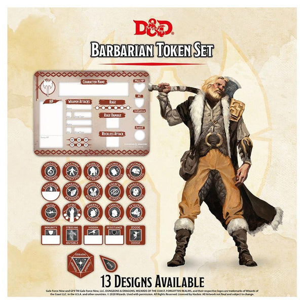 D&D: Barbarian Character Token Set