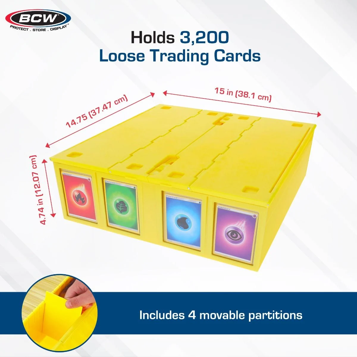BCW Collectible Card Bin Yellow 3200 ct
