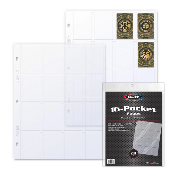 BCW Pro 16-Pocket Photo Page (20 Page Pack)