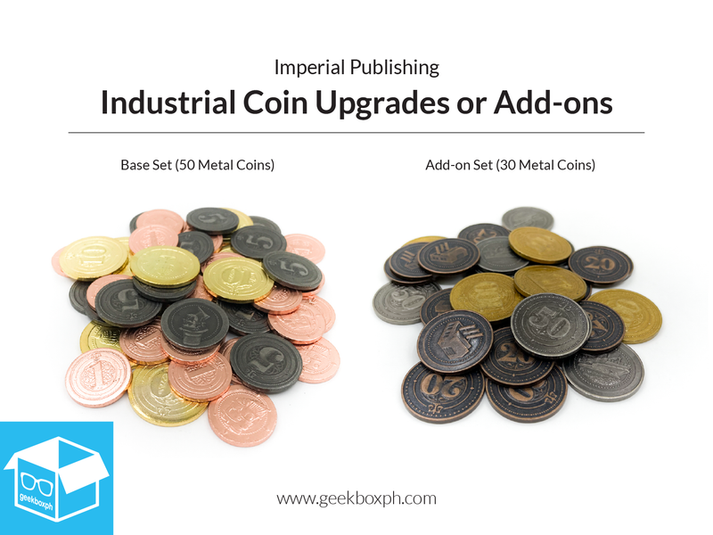 Industrial Metal Coins Board Game Upgrade Set (50) or Add-ons (30)