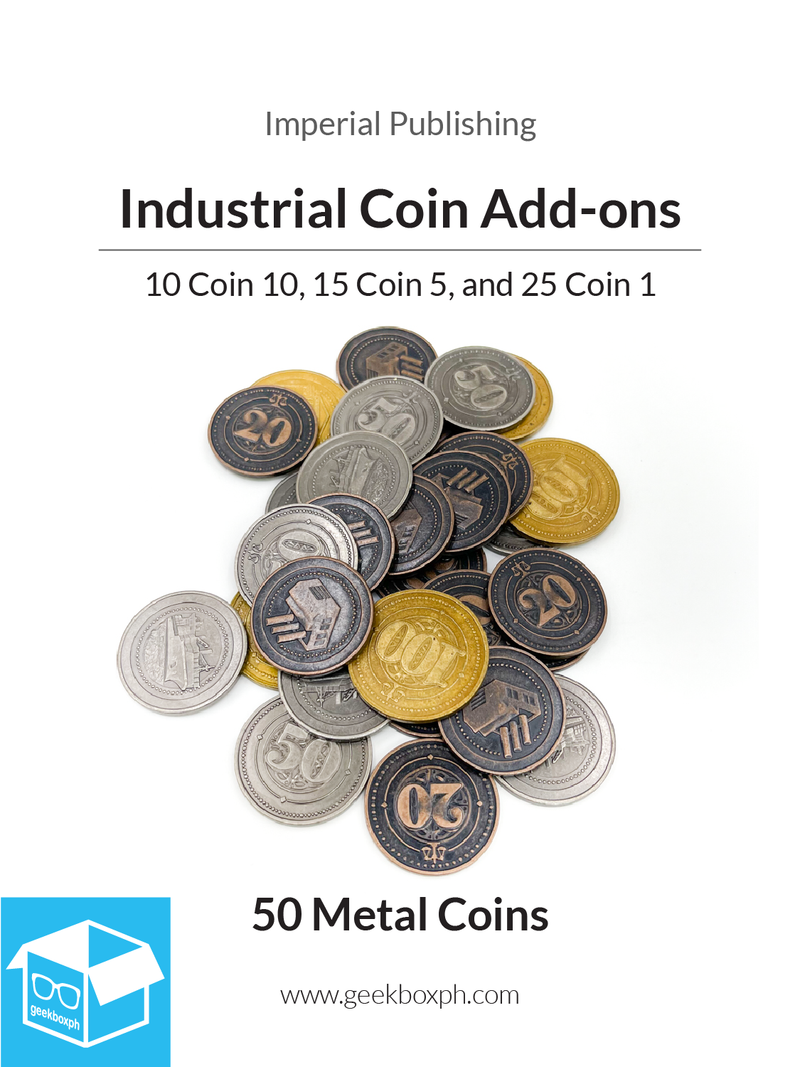 Industrial Metal Coins Board Game Upgrade Set (50) or Add-ons (30)