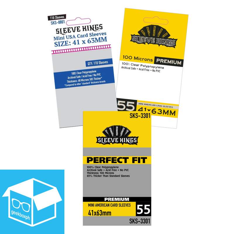 Sleeve Kings Mini USA Card Sleeves 41x63mm Philippines - GeekBox.PH Sleeve Kings Mini USA Card Sleeves 41x63mm Philippines - GeekBox.PH