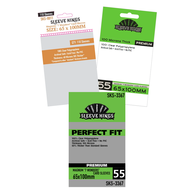 Sleeve Kings 7 Wonders Card Sleeves 65x100mm Philippines - GeekBox.PH Sleeve Kings 7 Wonders Card Sleeves 65x100mm Philippines - GeekBox.PH
