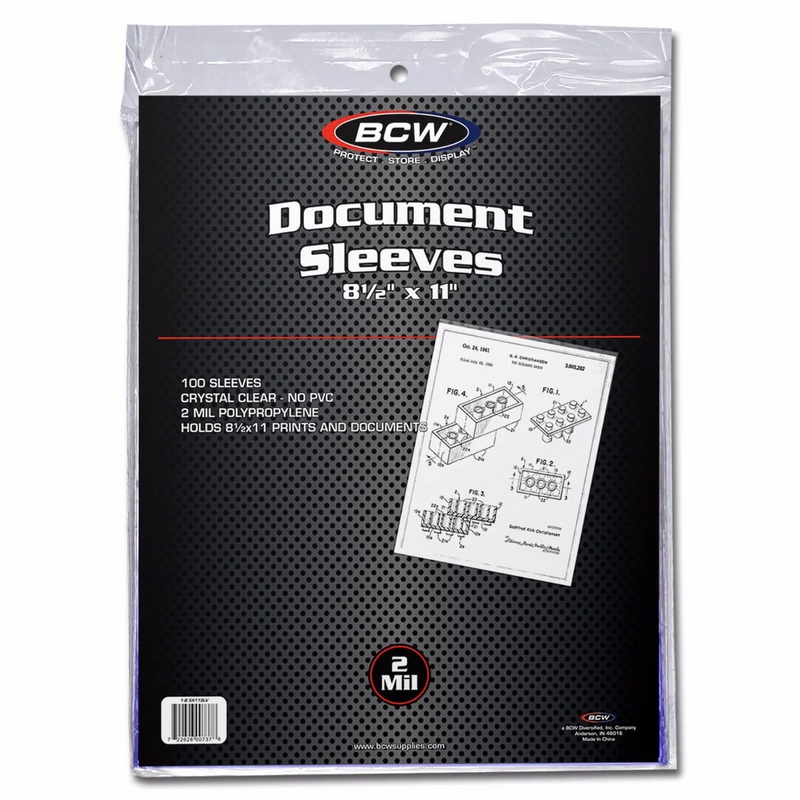 BCW 8.5x11 inches Document Sleeves