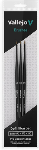 Vallejo Brushes Definition Set: Natural Hair (Sizes 4/0, 3/0 & 2/0)