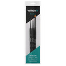 Vallejo Brushes: Starter Set (Round No.1 & 3/0 Triangular Handle, Flat No.4, synthetics)