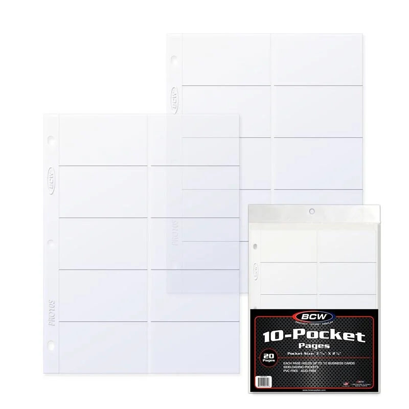 Pro 10-Pocket Business Card Page (20 Page Pack)