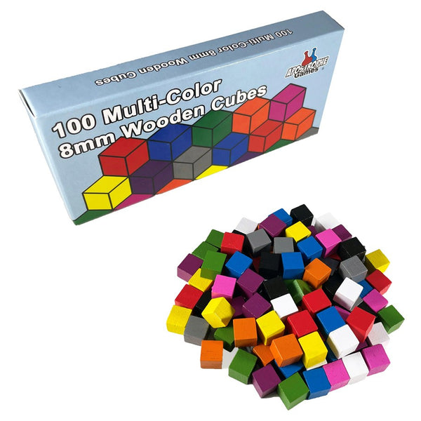 Apostrophe Games: 8mm Multi-Color Wooden Cubes (100)