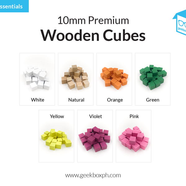 8mm Multi Color Wooden Cubes (100)