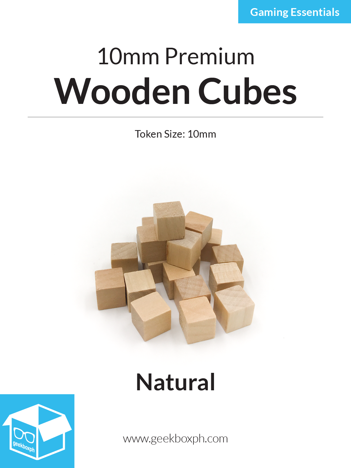 10mm Wooden Cubes (Pack of 20)