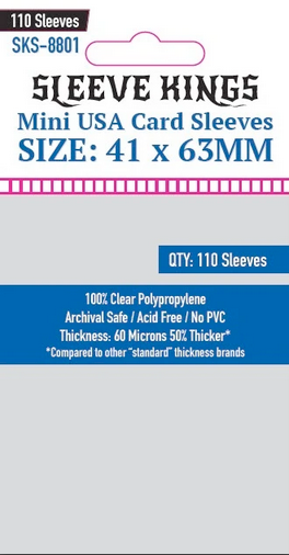 41x63mm Sleeve Kings Mini USA Card Sleeves (Standard/Premium)