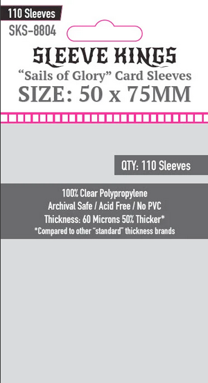 50x75mm Sleeve Kings Sails of Glory Card Sleeves