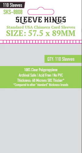 57.5x89mm - 57x89mm - Sleeve Kings Standard USA Chimera Card Sleeves (Standard/Premium)