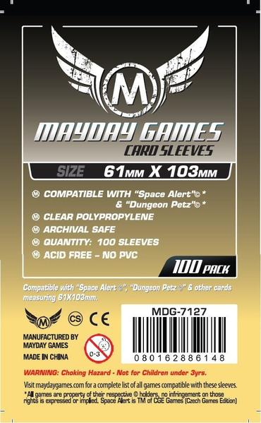 61x103mm Mayday Space Alert Game Sleeves (Standard/Premium)