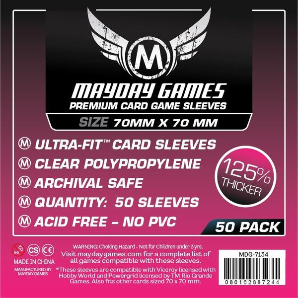 70x70mm Mayday Small Square Game Sleeves (Standard/Premium)