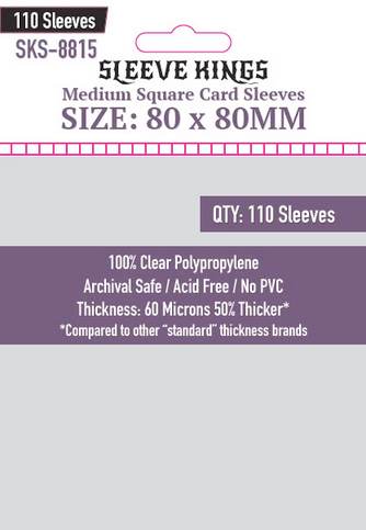 80x80mm Sleeve Kings Medium Square Card Sleeves