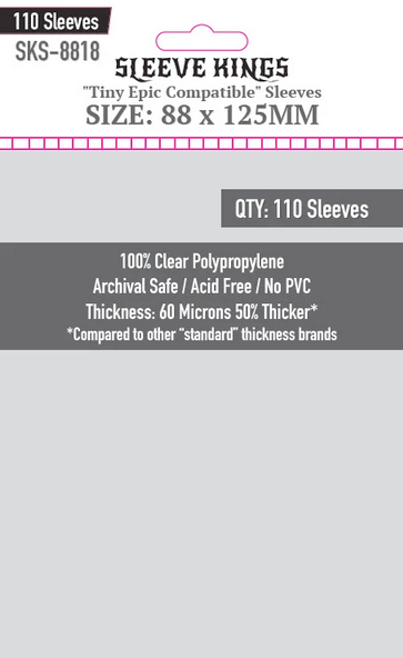 88x125mm Sleeve Kings Tiny Epic Compatible Card Sleeves