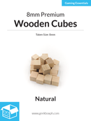 8mm Wooden Cubes (Pack of 20)
