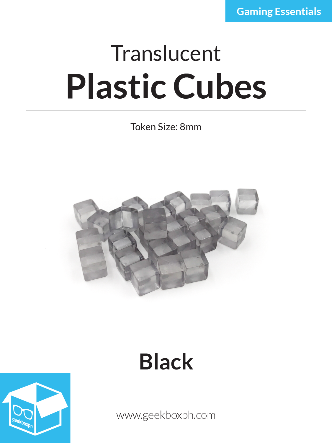 8mm Plastic Cubes (Pack of 20)