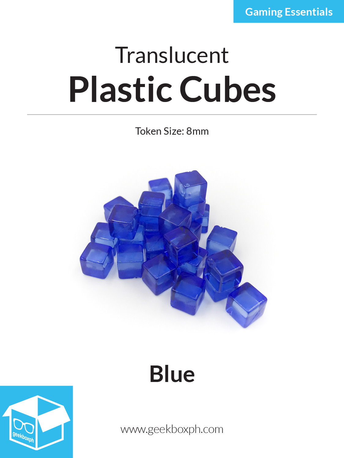 8mm Plastic Cubes (Pack of 20)
