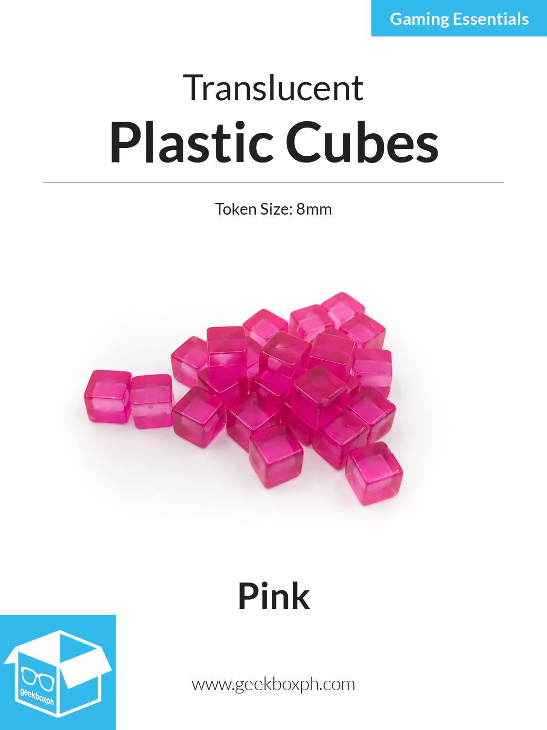 8mm Plastic Cubes (Pack of 20)