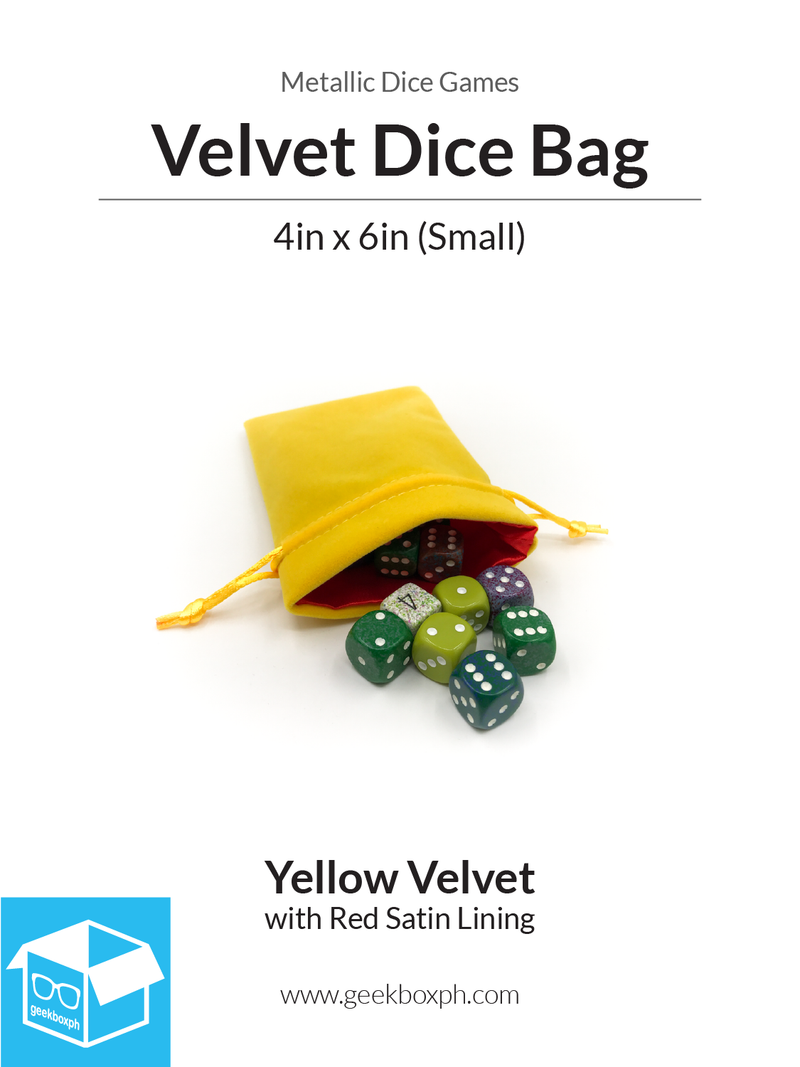 Velvet Dice Bag with Satin Lining: 4x6in (Small) - Various Colors