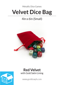 Velvet Dice Bag with Satin Lining: 4x6in (Small) - Various Colors