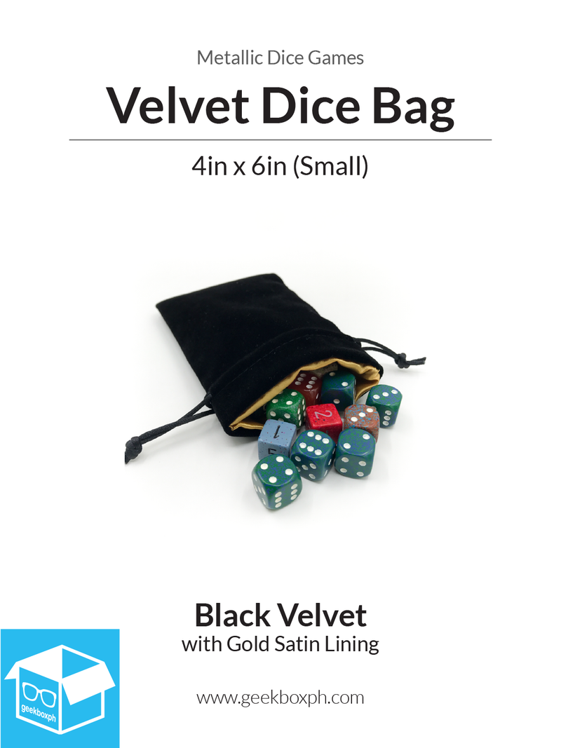 Velvet Dice Bag with Satin Lining: 4x6in (Small) - Various Colors