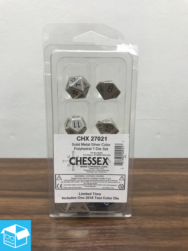 Metal 7-Dice Set - Silver (Chessex 27021)