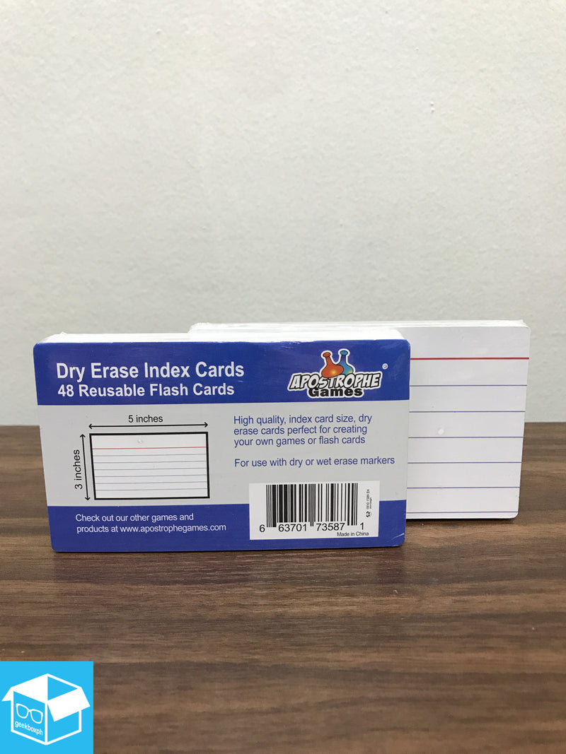 Blank Dry Erase Index Cards 3"x5" (48)