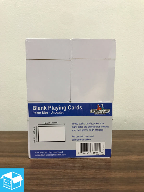 Blank Playing Cards - Poker Size (180)