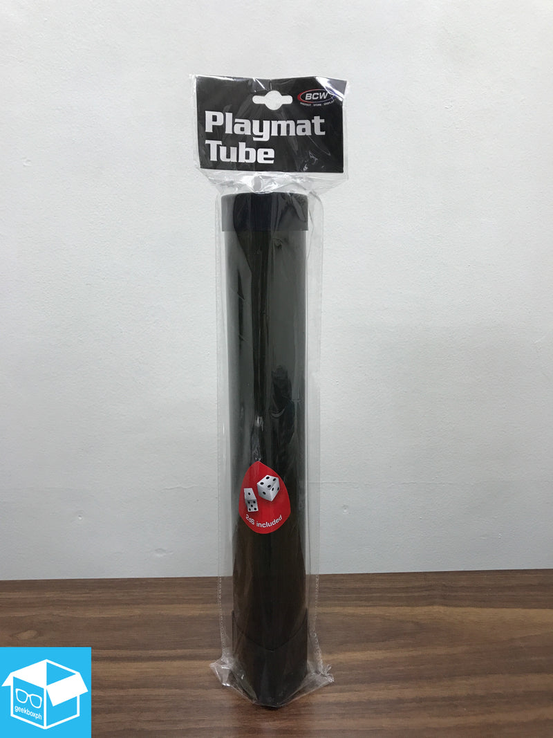 Playmat Tube: Smoke with Black Caps/Dice (Includes 2 D6 Dice)