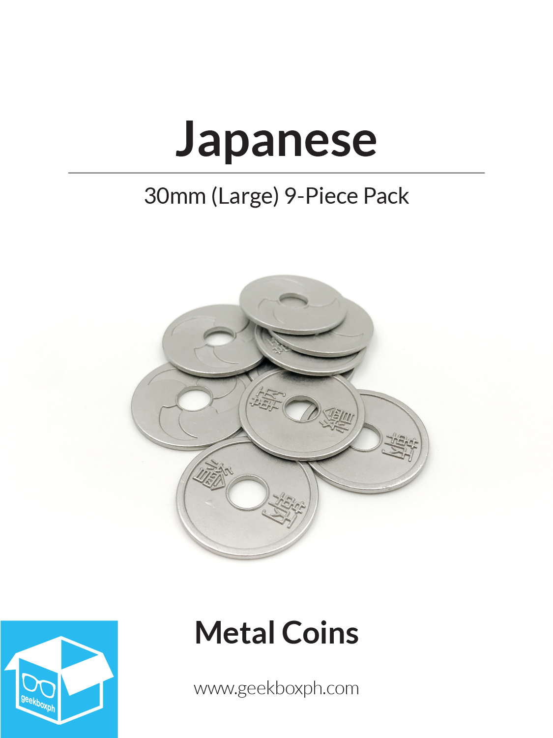 Japanese Themed Metal Coins (Various Sizes)