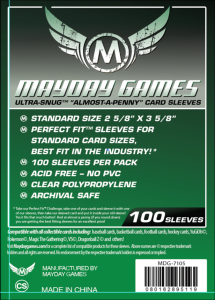2 5/8 x 3 5/8in Mayday "Almost-A-Penny" Game Sleeves